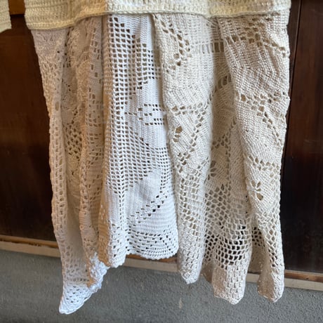 double collar handwork knit jacket  white/ type:J