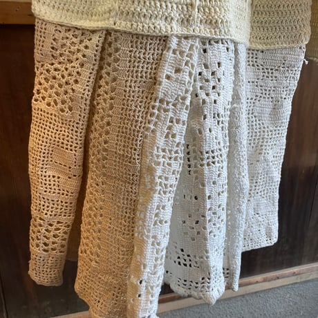 double collar handwork knit jacket  white/ type:C
