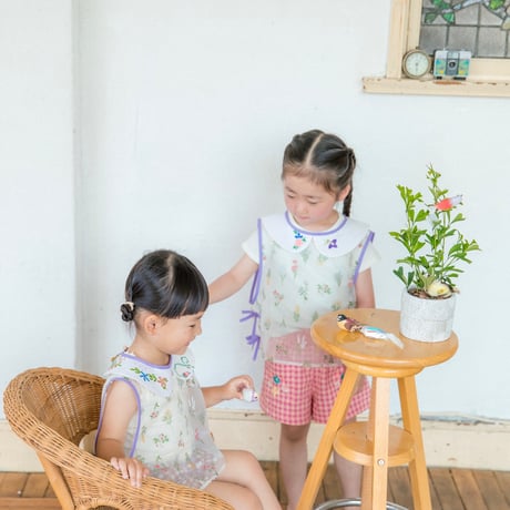 kids round collar lace flower zilet