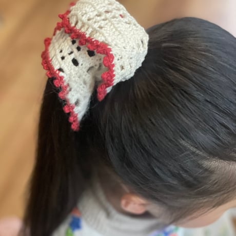 patchwork lace square chouchou <kids >