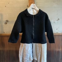 double collar handwork knit jacket  black/ type:O