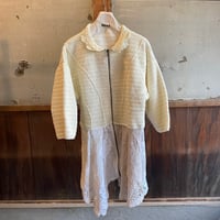 double collar handwork knit jacket  white/ type:A