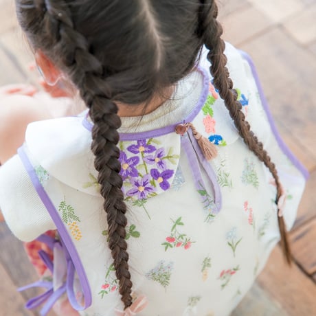 kids round collar lace flower zilet
