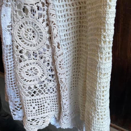 double collar handwork knit jacket  white/ type:A
