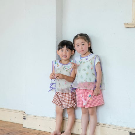 kids round collar lace flower zilet