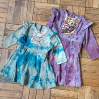 kids shoulder frill dress -natural dyeing-