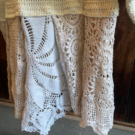 double collar handwork knit jacket  white/ type:G