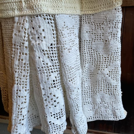 double collar handwork knit jacket  white/ type:C