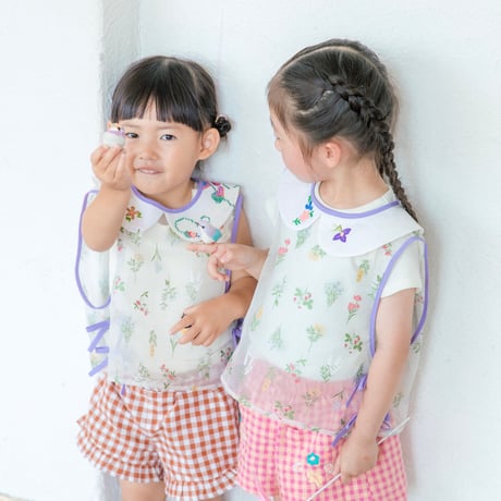 kids round collar lace flower zilet