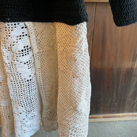 double collar handwork knit jacket  black/ type:O