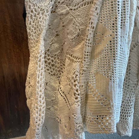 double collar handwork knit jacket  white/ type:J