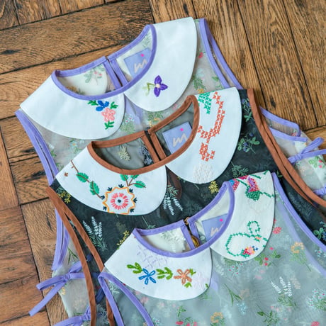 kids round collar lace flower zilet
