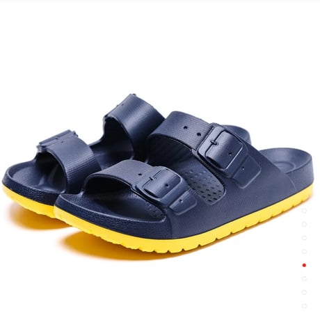 台湾サンダル　超カイテキ　紺/黄