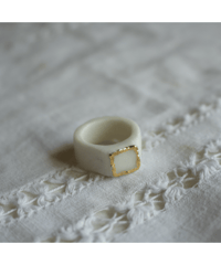 ceramic ring gold <square> 8号