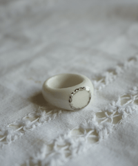 ceramic silver ring <circle> 8号