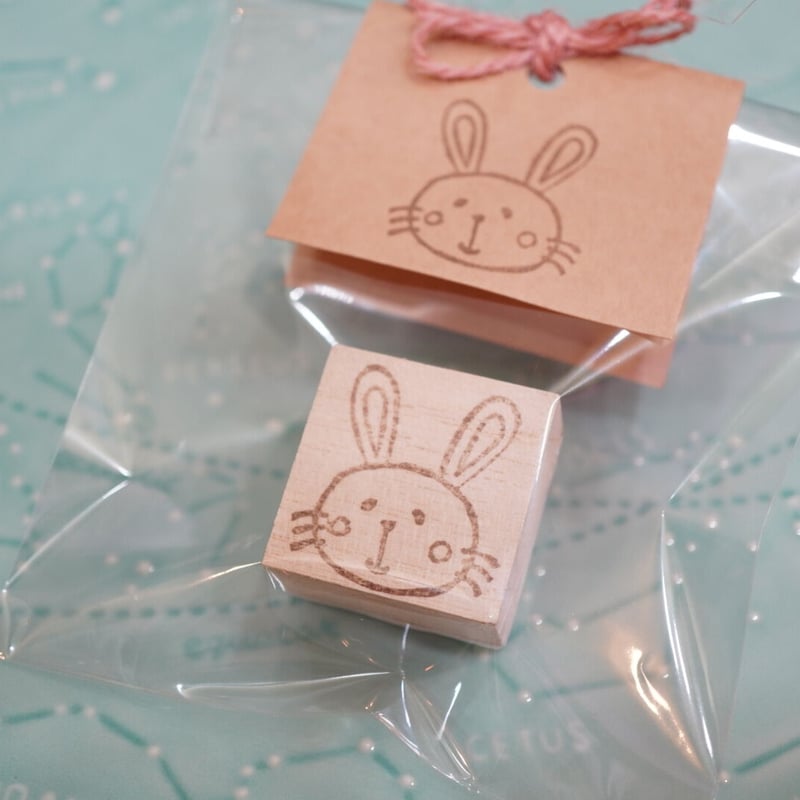 消しゴムはんこ　thank you✿うさぎの親子 消しゴムハンコ（うさぎ） | urico