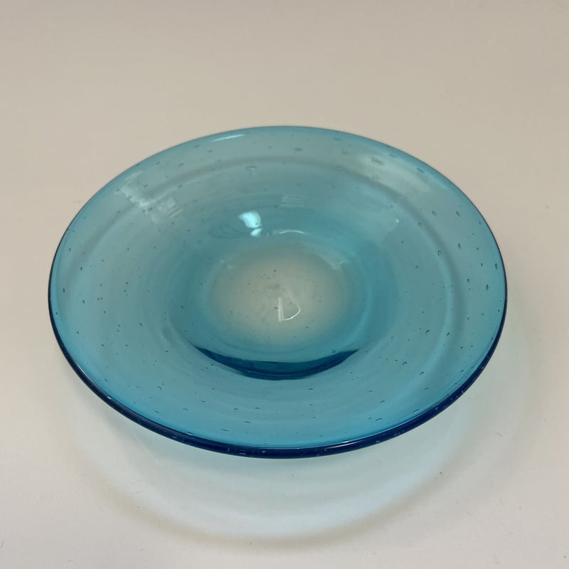 ガラス工房清天 気泡皿（小）水色 | 81okinawa's STORE