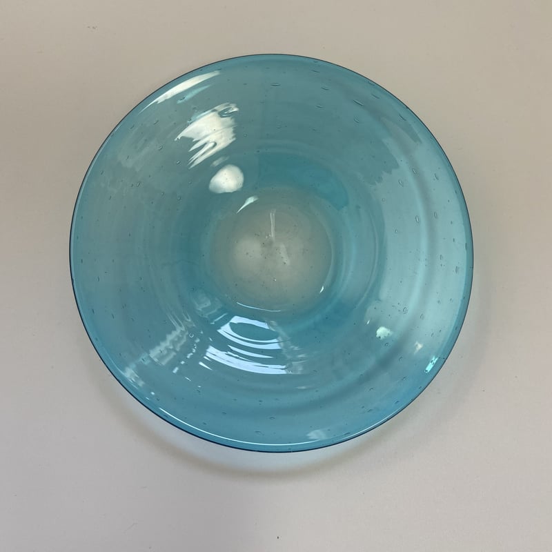 ガラス工房清天 気泡皿（小）水色 | 81okinawa's STORE