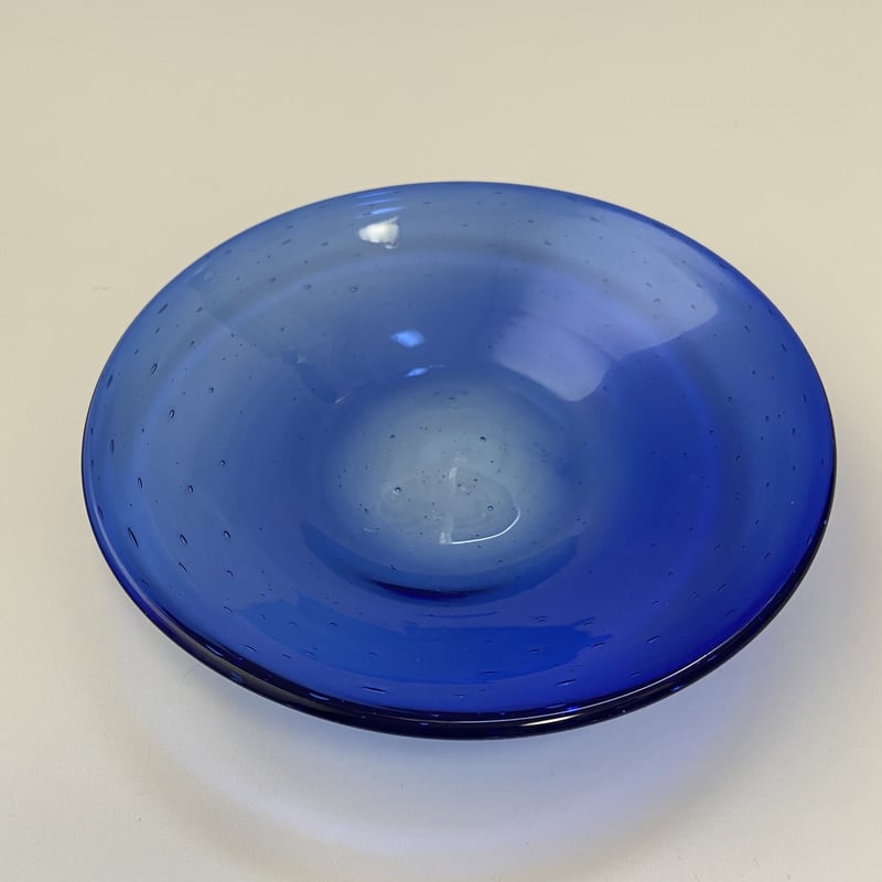 ガラス工房清天 気泡皿（小）青 | 81okinawa's STORE