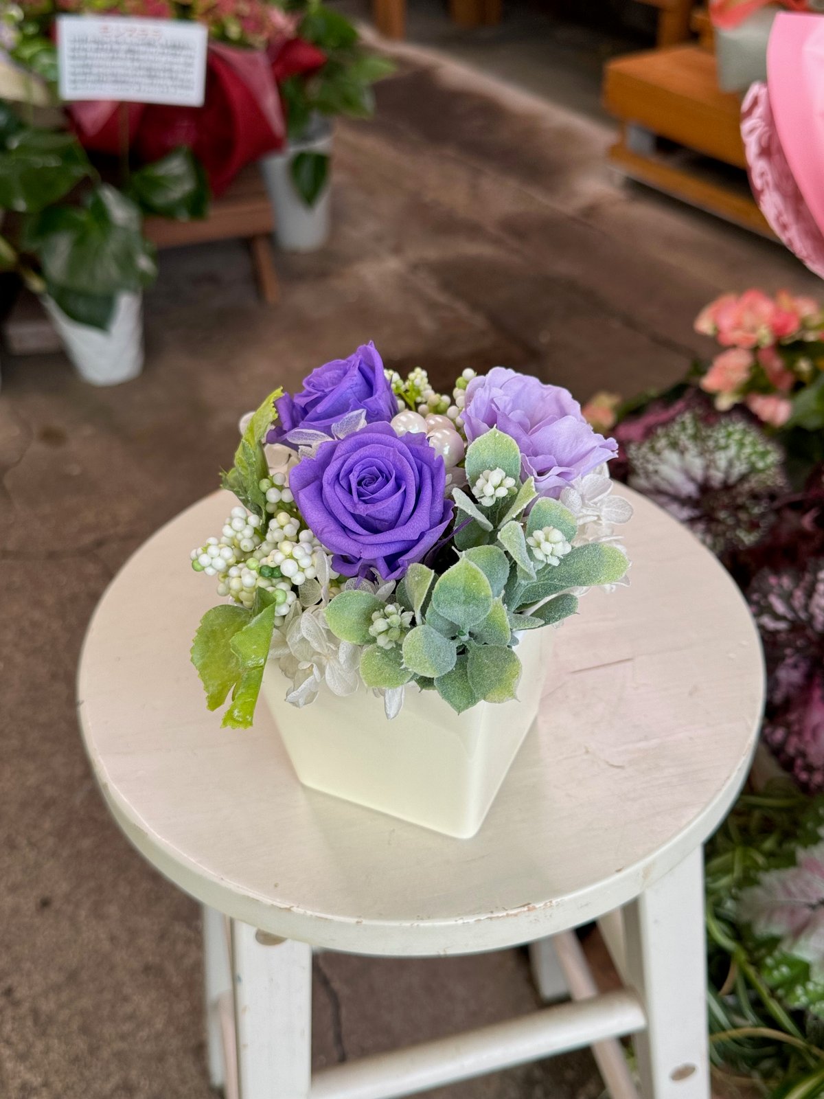 90番　お供えプリザーブドフラワー 楽天市場】プリザーブドフラワー 葵 あおい 初盆 御供 お供え