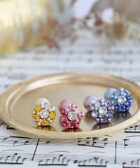 グラデーションビジュー×パールイヤリング・ピアス