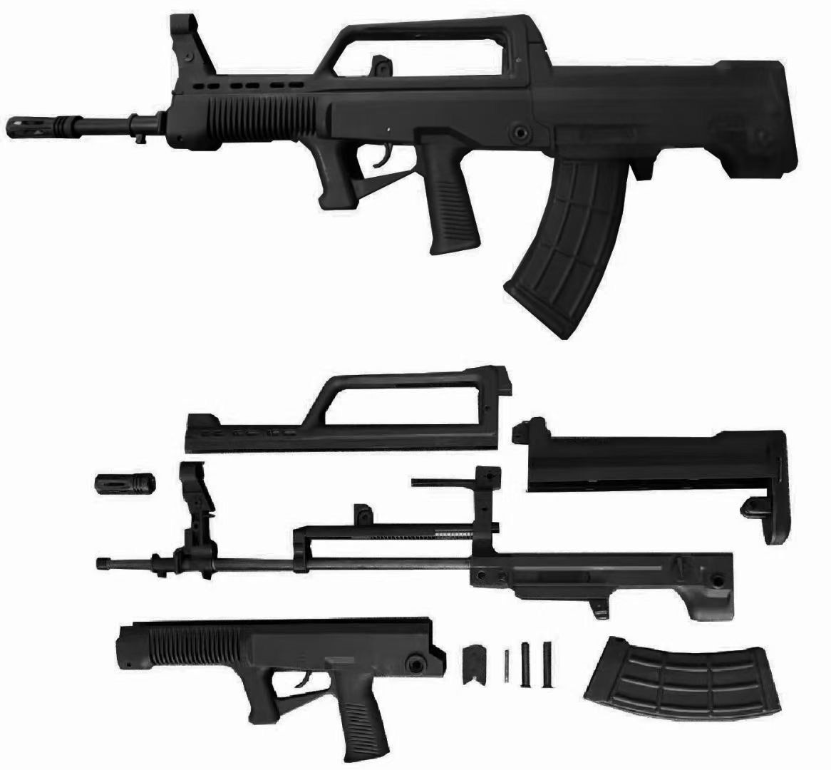 分解可能】QBZ95式自動歩銃 訓練用プラスチック製ダミー | 大