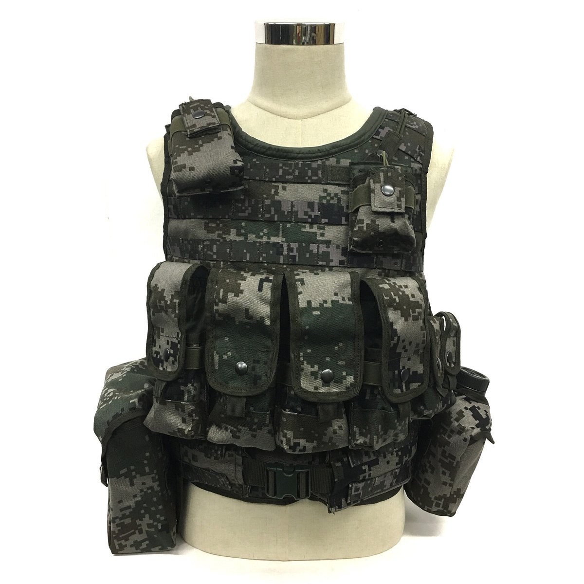 迷彩ベストと警察用防弾ベストセット 15式防弾ベスト】 林地迷彩 タクティカル戦術ベスト クイック