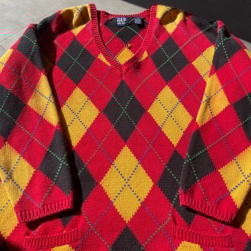 90s Old Gap V Neck Cotton Knit made in UK | cli 90s Old Gap V Neck Cotton Knit made in UK | cli