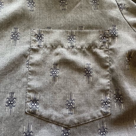 70s~ KENNINGTON Patterned Rayon Open collar Shirt