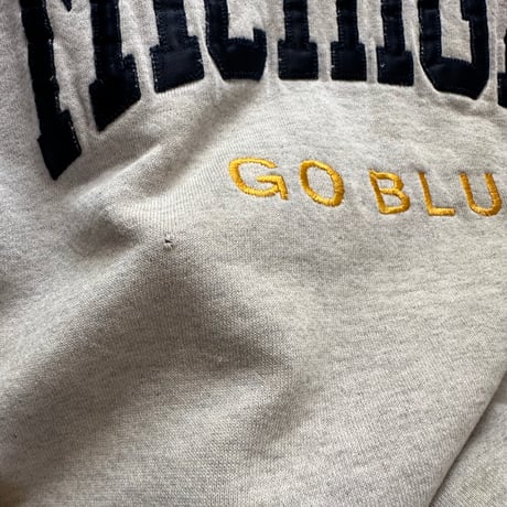 90s Russell Athletic "MICHIGAN GO BLUE" M Made in Usa グレー