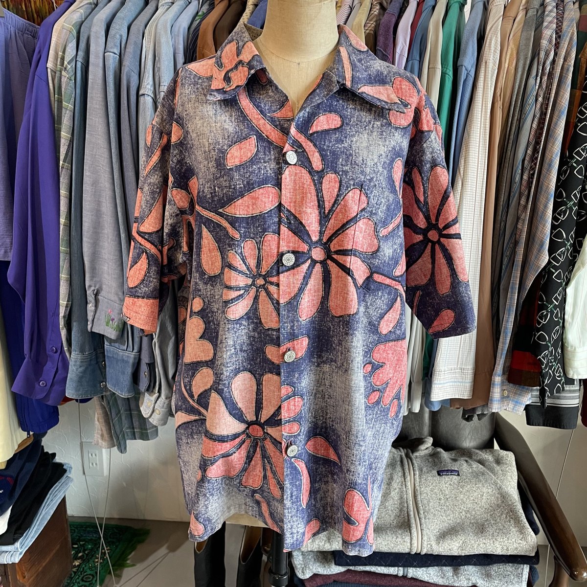 60s~70s Surf Line HAWAII Open collar Hawaiian S