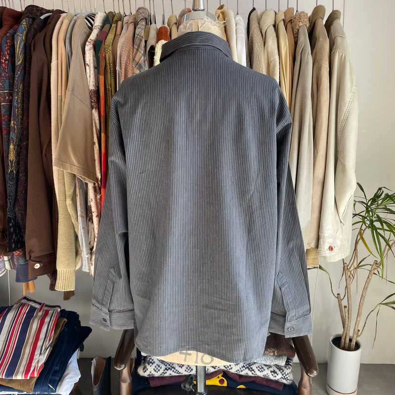 agnes b. homme Paris Stripe Zip up Shirt 40 mad