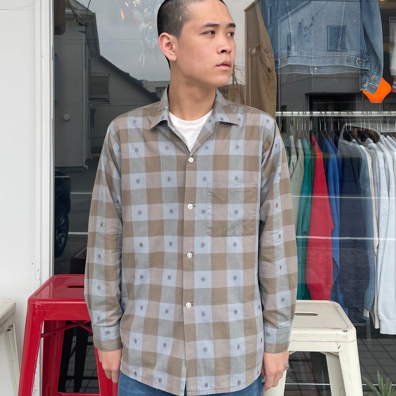 50s~ ARROW CONTOUR TAILORED Open collar Shirt M