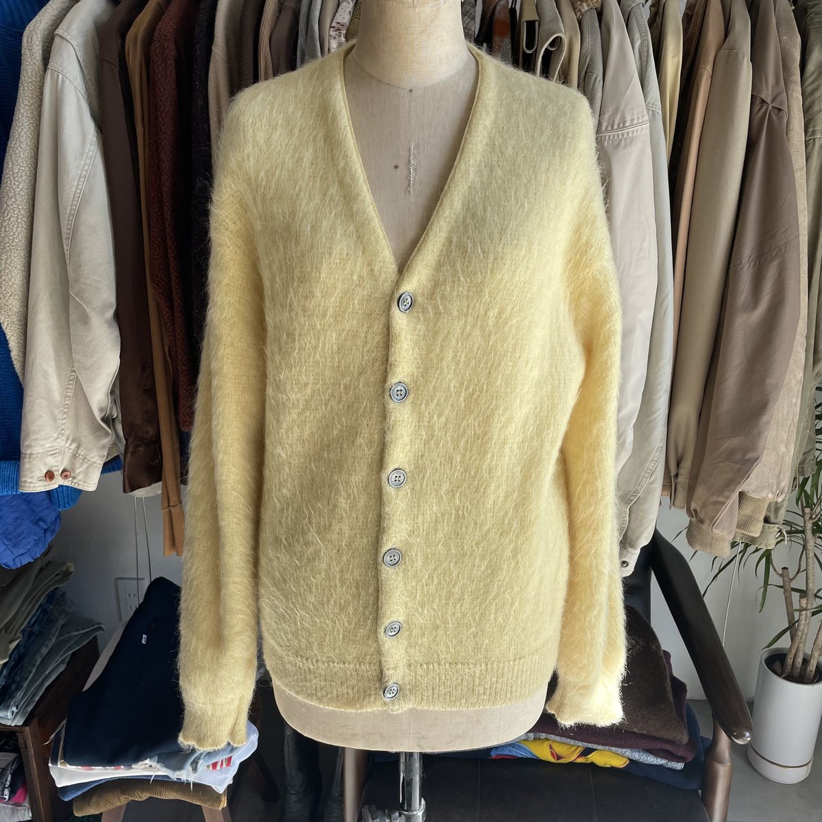 50's mohairカーディガン INTERIM/50'S KID MOHAIR CARDIGAN (H.GRAY)