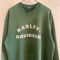 80s Harley Davidson Sweat Green Pelican faded