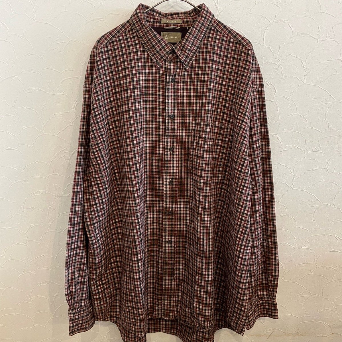 90s KHAKIS ARROW チェック長袖シャツ BIGOXFRDレア L ARROW KHAKIS Check Pattern Shirt L/S XXL | cliq