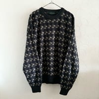 90s HILL&ARCHER Acrylic Patterned Knit XL