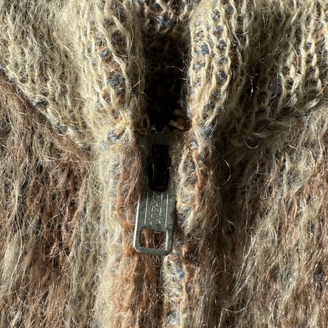 60s Zip up mohair sweater