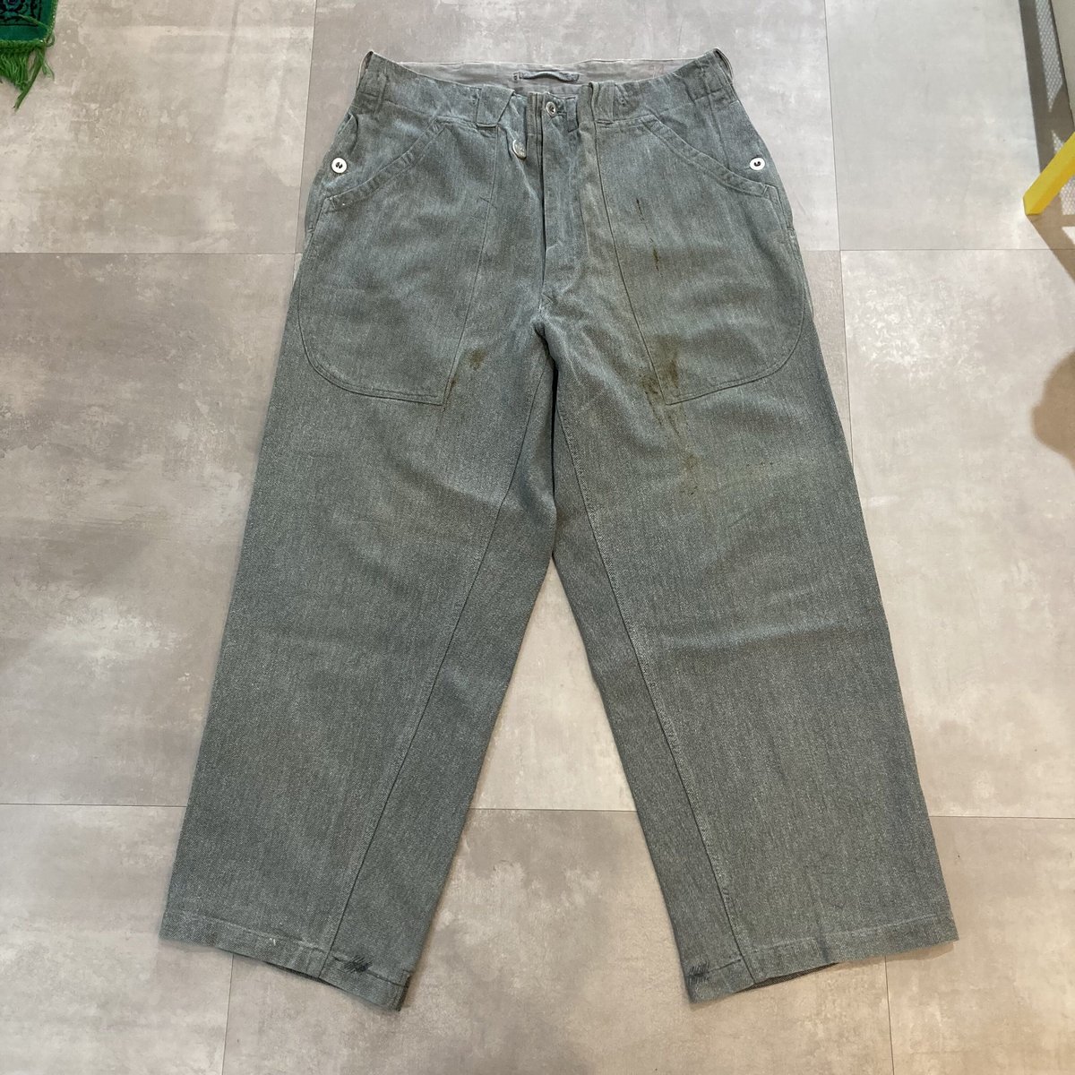 1950s Swiss army Denim Work Pants 前期型 45 USED 1950s Swiss army Denim Work Pants 前期型 45 USED
