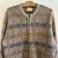 60s Zip up mohair sweater