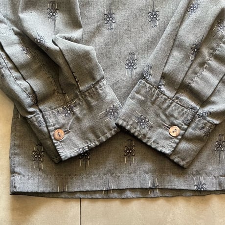 70s~ KENNINGTON Patterned Rayon Open collar Shirt