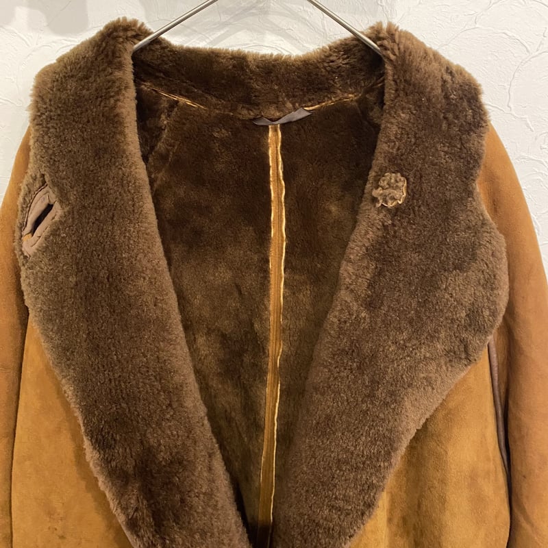 80s~ FRIITALA FINLAND Sheepskin leather Coat ムー