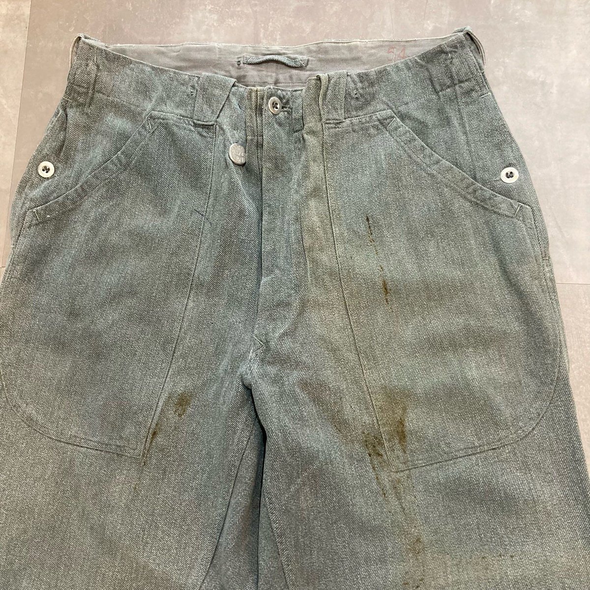 1950s Swiss army Denim Work Pants 前期型 45 USED 1950s Swiss army Denim Work Pants 前期型 45 USED