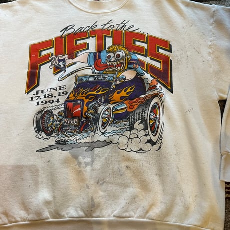 90s Back to the FIFIES Sweatshirt FOTL XL  Ed Roth Hot Rod