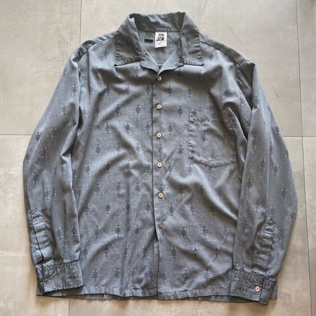 70s~ KENNINGTON Patterned Rayon Open collar Shirt