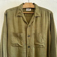 60s Dee Cee Open Color Cotton Shirt カスリ M