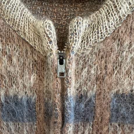 60s Zip up mohair sweater