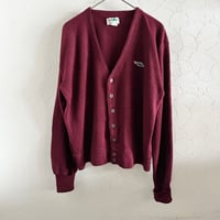 70s~ Sears Dragon One Point Acrylic Cardigan バーガンディ XL