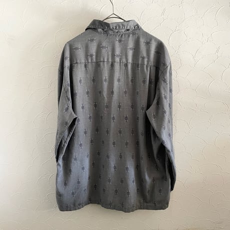 70s~ KENNINGTON Patterned Rayon Open collar Shirt