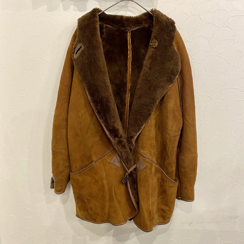 80s~ FRIITALA FINLAND Sheepskin leather Coat ムー